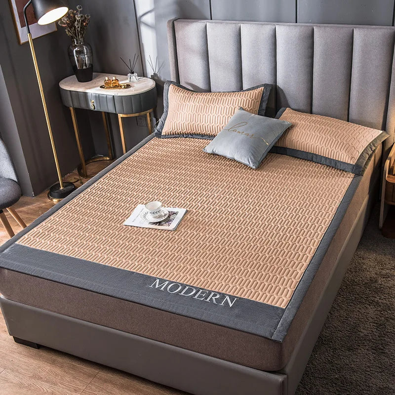 Afralia™ Cooling Latex Bed Mat | Summer Cool Feel | Thicker & Foldable Queen Mat