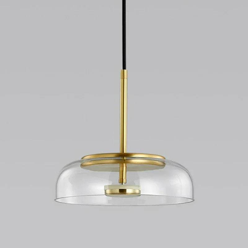 Afralia™ Glass Pendant LED Bowl Lamp: Modern Nordic Hanging Light for Dining, Bedroom, Kitchen