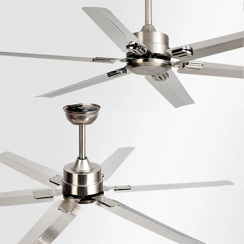 Afralia™ Large 6-Blade Stainless Steel Ceiling Fan for Living Room, Bedroom, Office