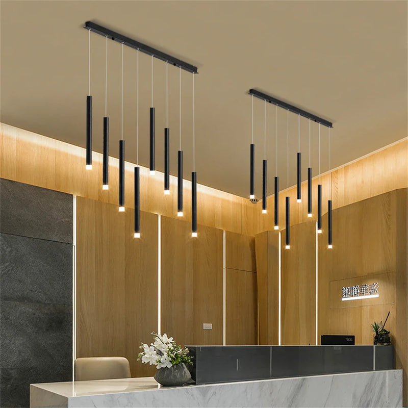 Afralia™ Glossy Cylindrical Chandelier for Bar, Restaurant, Bedside, and Company Front Desk