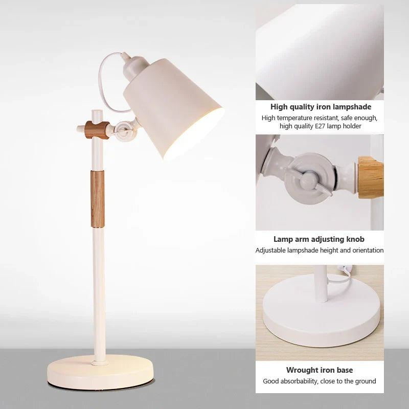 Afralia™ Adjustable Wood Desk Lamp for Children's Study, Office, Bedroom - LED Reading Light