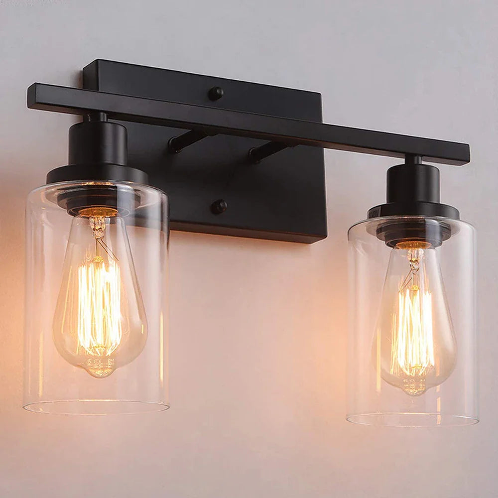 Afralia™ Vintage Loft Industrial Wall Lamp Sconce Glass Iron Art LED Light Fixtures