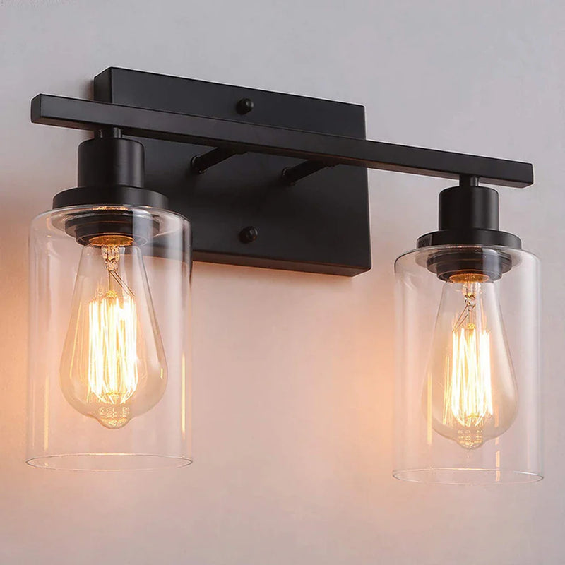 Afralia™ Vintage Loft Industrial Wall Lamp Sconce Glass Iron Art LED Light Fixtures