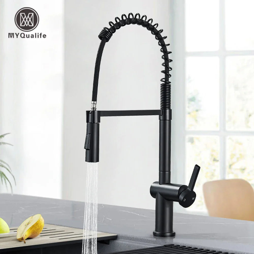 Afralia™ Brass Kitchen Sink Faucet with Dual Stream Sprayer Nozzle, Hot Cold Water Mixer Tap