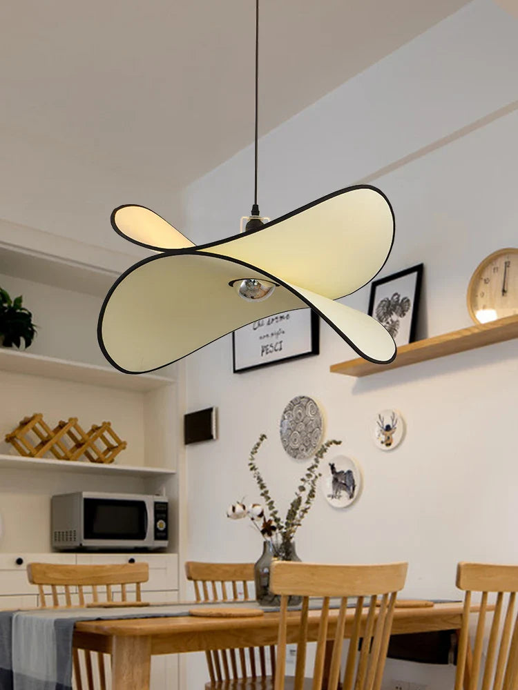 Afralia™ Fabric LED Pendant Light Nordic Wabi Sabi Chandelier for Home Decor