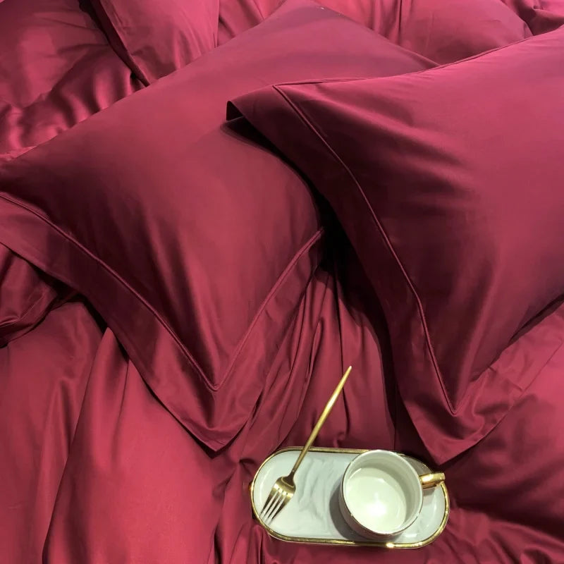 Afralia™ Luxury 1000TC Egyptian Cotton Bedding Set in Soft Silky Solid Color