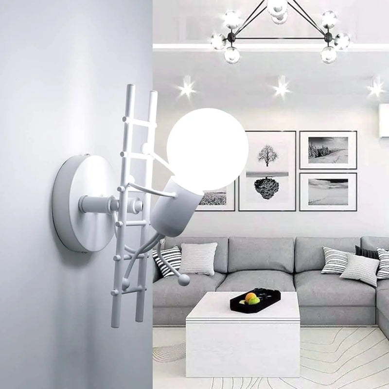 Afralia™ Little Man LED Wall Light: Modern, Simple, Creative Design for Children's Bedroom