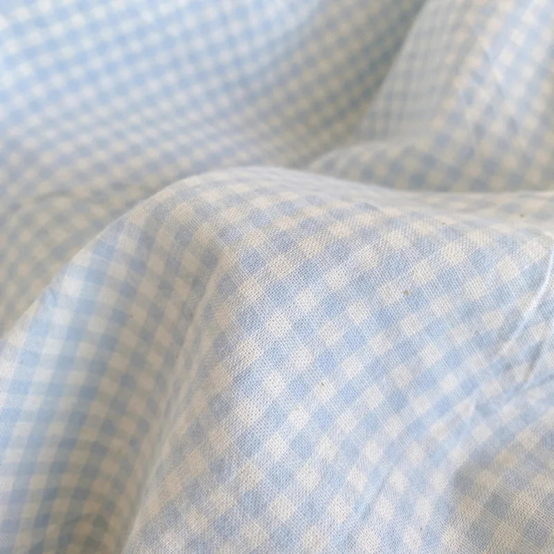 Afralia™ Blue Pink Lattice Bedding Set: Princess Ruffles Bow, 100% Cotton Quilt Cover, Sheet, Pillowcases
