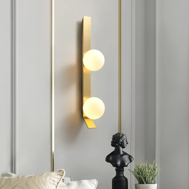 Afralia™ Nordic Gold Metal Indoor Wall Lamp Sconce for Bedroom Living Room Stairs Lighting