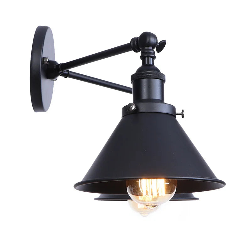 Afralia™ Loft Iron LED Wall Lamp 2 Heads Living Room Vintage Industrial Style Light