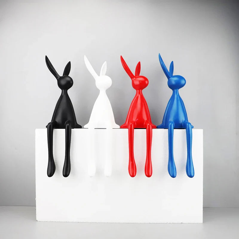 Afralia™ Rabbit Art Sculpture Abstract Figurine Nordic Home Decor Christmas Gift