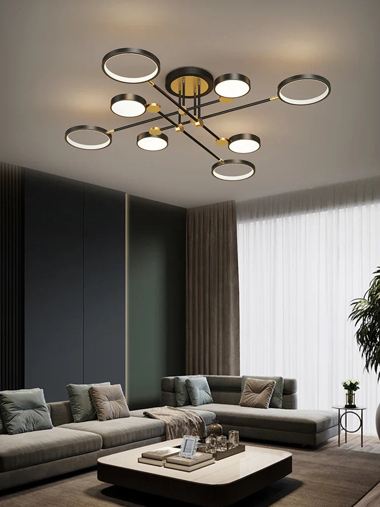 Afralia™ LED Chandelier for Home Decor, Brightness Adjustable, Living Room, Dining Room Lighting