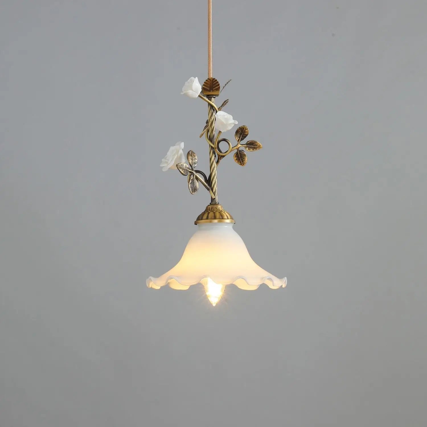 Afralia™ Vintage Copper Pendant Chandeliers for Dining Bedroom Study LED Lighting