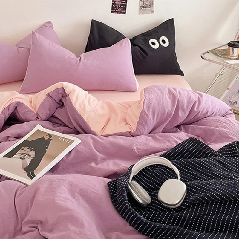 Afralia™ Cotton Bedding Set: Soft Duvet Sheets, Pillowcases, Comforter Set - All Seasons Comfort