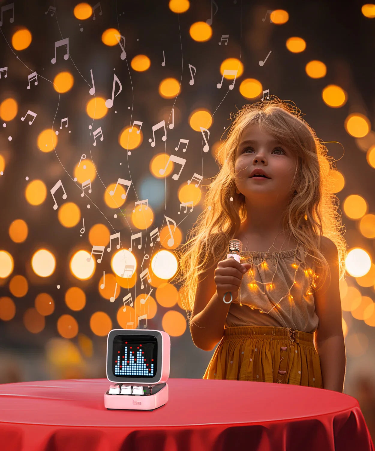 Afralia™ Ditoo Pixel Art Game Bluetooth Speaker: 16X16 LED Display Board (Pink)