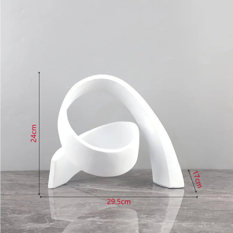 Afralia™ Twisted Circular Ring Sculpture Desk Decoration | Abstract Room Aesthetics Décor