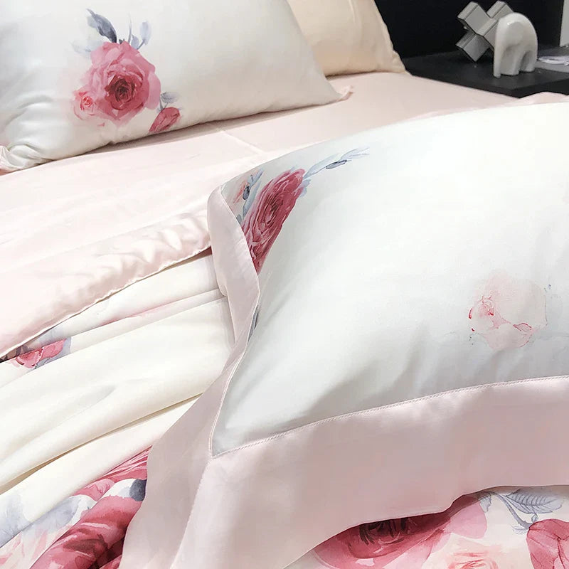 Afralia™ Summer Quilt Bedding Set: Soft Lyocell Fiber Comforter, Sheet, Pillowcases - 4Pcs
