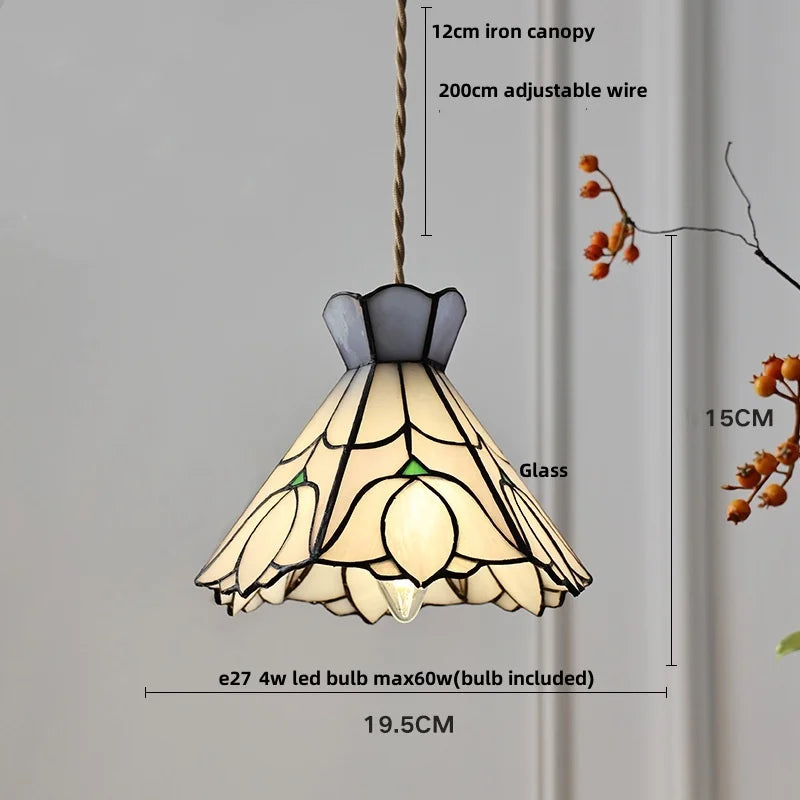 Afralia™ Flower Glass LED Pendant Light, Nordic Design, Adjustable Wire, Modern Living Room Decor