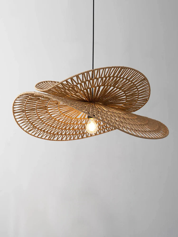 Afralia™ Rattan Pendant Light: Handmade Woven Hemp Rope Lampshade for Farmhouse Dining Room