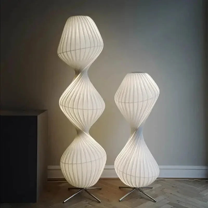 Afralia™ Nordic Silk LED Floor Lamp for Sofas, Bedrooms, Hotels - Designer Chandeliers