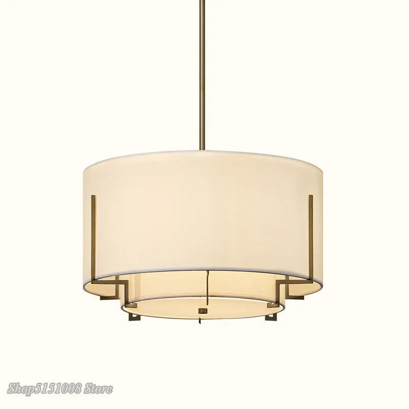 Afralia™ Chinese Cloth Art Pendant Lamp Modern Minimalist Living Room ceiling lamp.