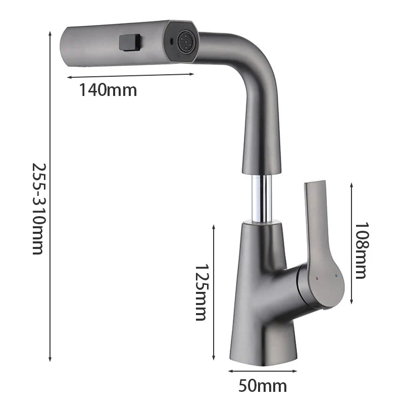 Afralia™ Stainless Steel Basin Faucet with Pull Out Sprayer