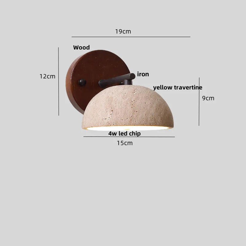 Afralia™ Wood Canopy LED Wall Light - Modern Nordic Iron Bedside Lamp