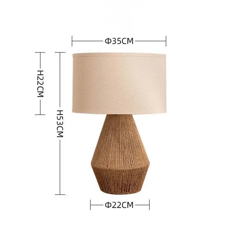 Afralia™ Retro Hemp Rope Table Lamp LED E27 Desk Light for Home Hotel Study