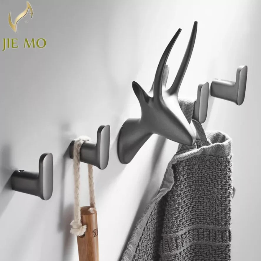 Afralia™ Brass Gray Deer Hook: Creative Wall Hanging Coat Hook