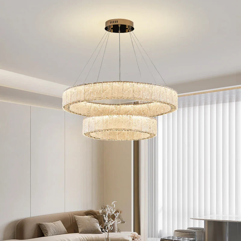 Afralia™ Crystal Pendant Chandelier: Luxury LED Lighting for Villa Living Dining Room