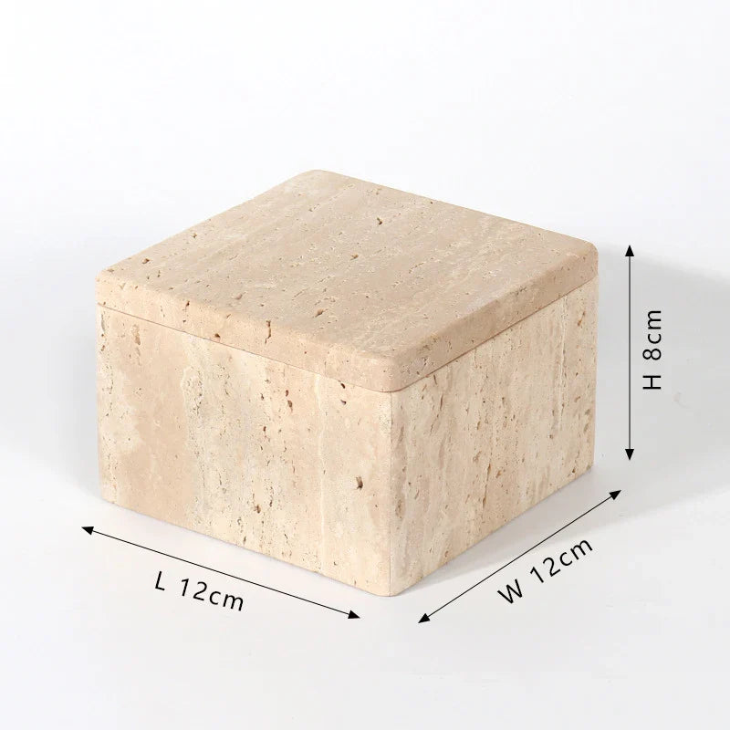 Afralia™ Marble Vanity Organizer Box for Jewelry and Cotton Swabs