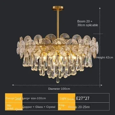 Afralia™ Lotus Crystal Chandelier: Modern Luxury Lighting for Home, Restaurant, Hotel