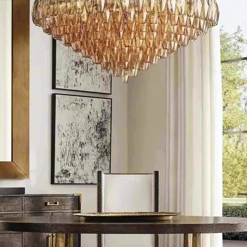 Afralia™ Classical Large Copper Hanging Ceiling Lamps for Luxury Home Decor