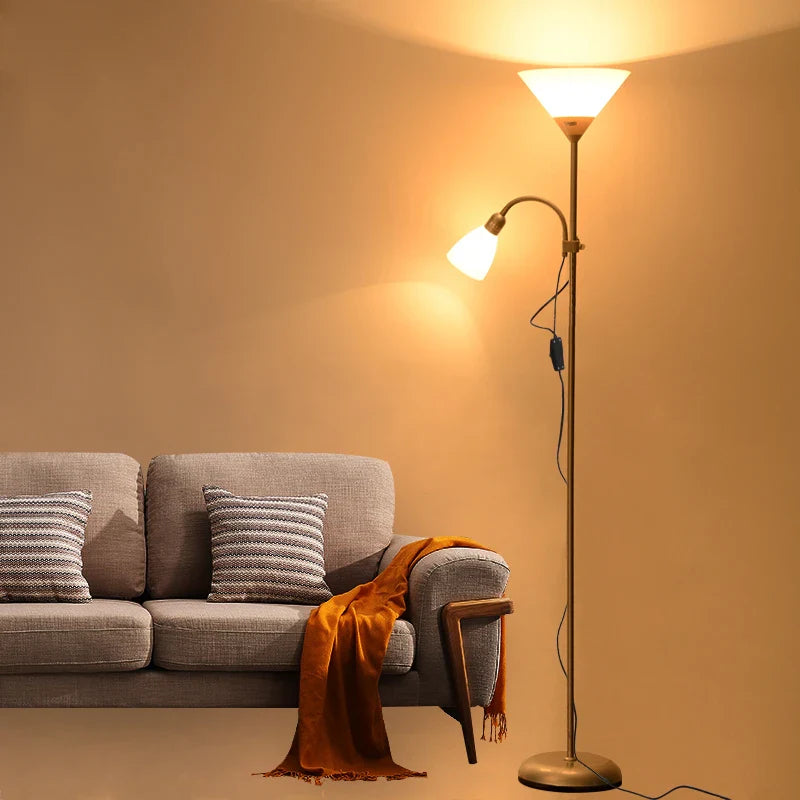 Afralia™ Modern Double Flowers Floor Lamp for Study Bedroom Living Room