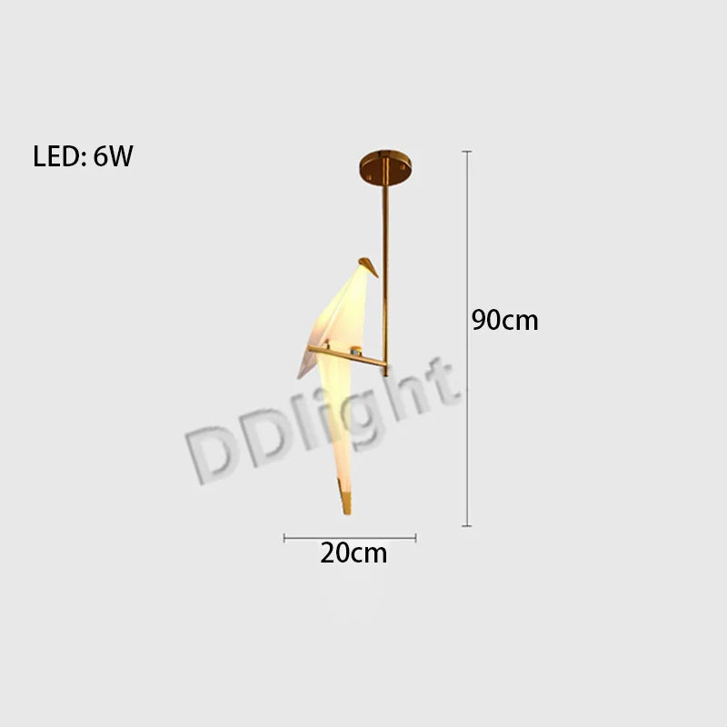 Afralia™ Paper Crane Bird Chandelier Pendant - Modern Creative Home Decor for Living Room