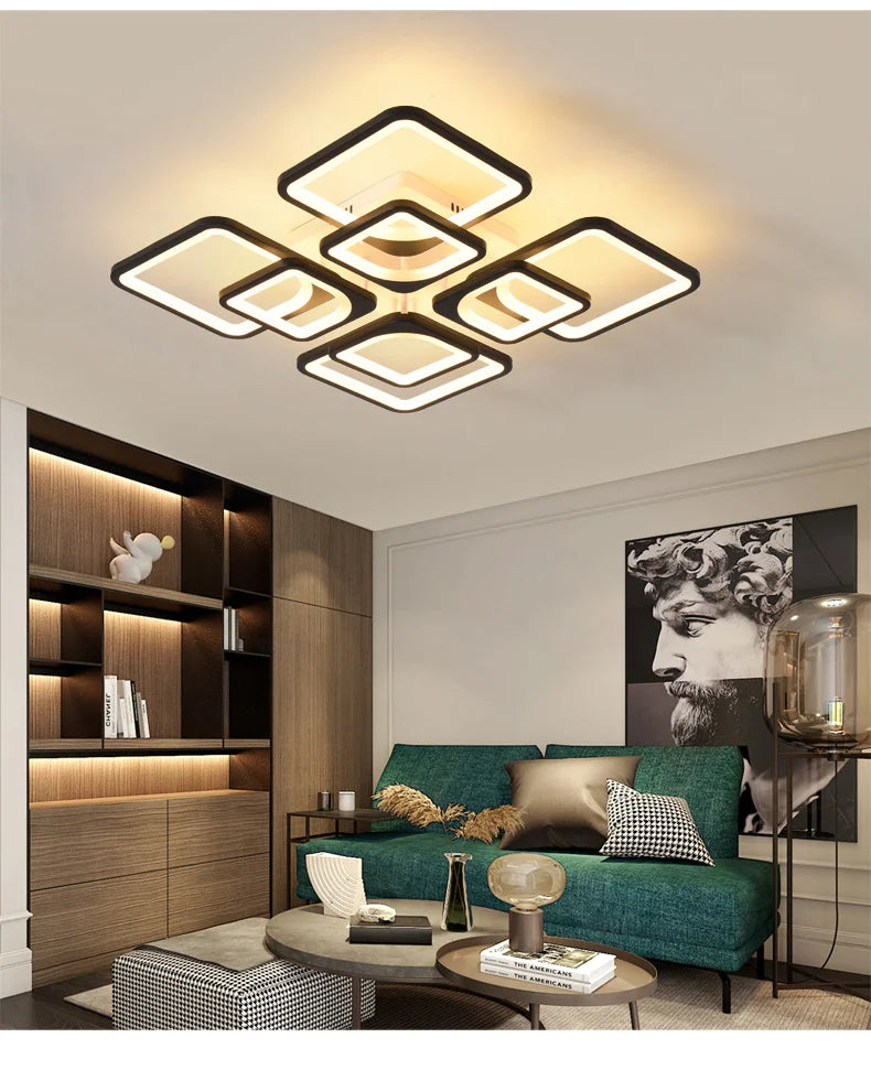 Afralia™ Dimmable LED Chandelier for Bedroom Living Room Study, Modern Acrylic Lighting Fixture