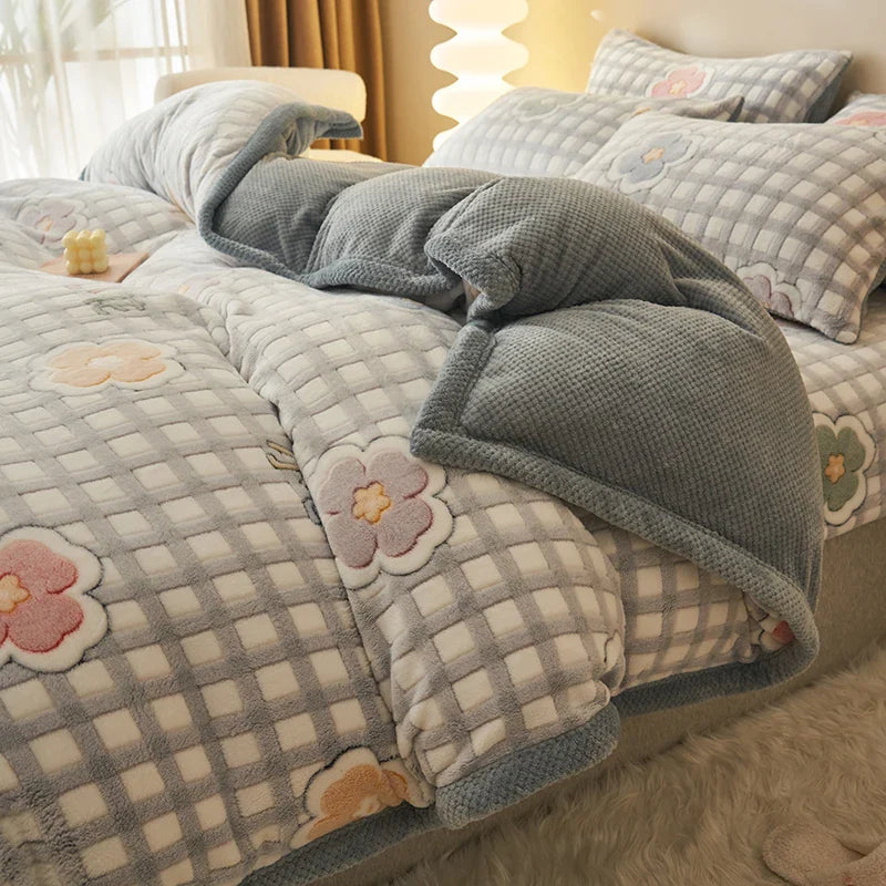 Afralia™ Dual-Layer Winter Velvet Duvet Cover - Soft & Warm Double-Sided Quilt Blanket
