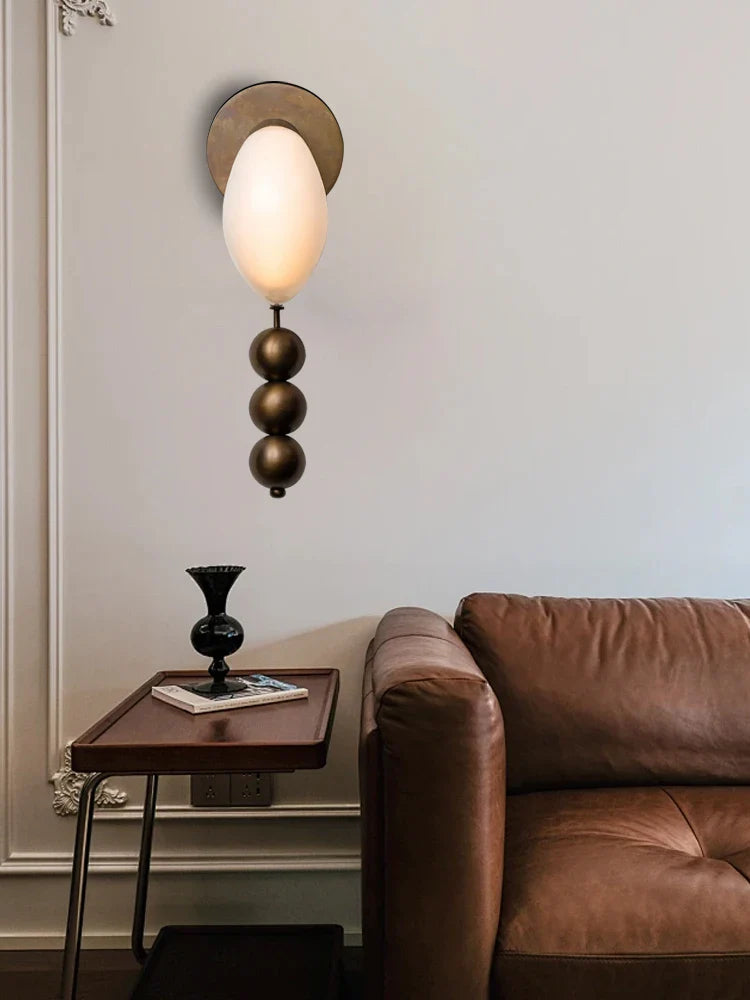 Afralia™ Brass Curve Glass Wall Lamp Bedside Lamps Luxury Wall Mounted Lighting