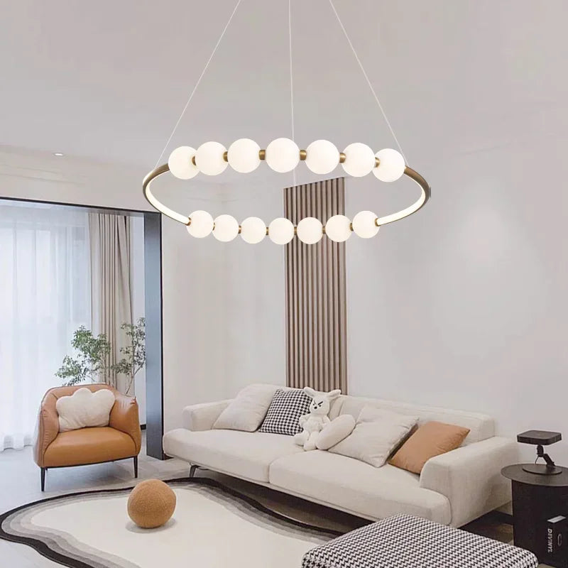 Afralia™ Modern Minimalist Circular Chandelier for Restaurant Living Room Bedroom