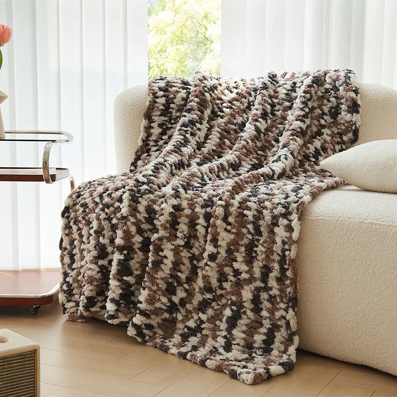 Afralia™ Knitted Jacquard Blanket Throw 130x160cm 1400g