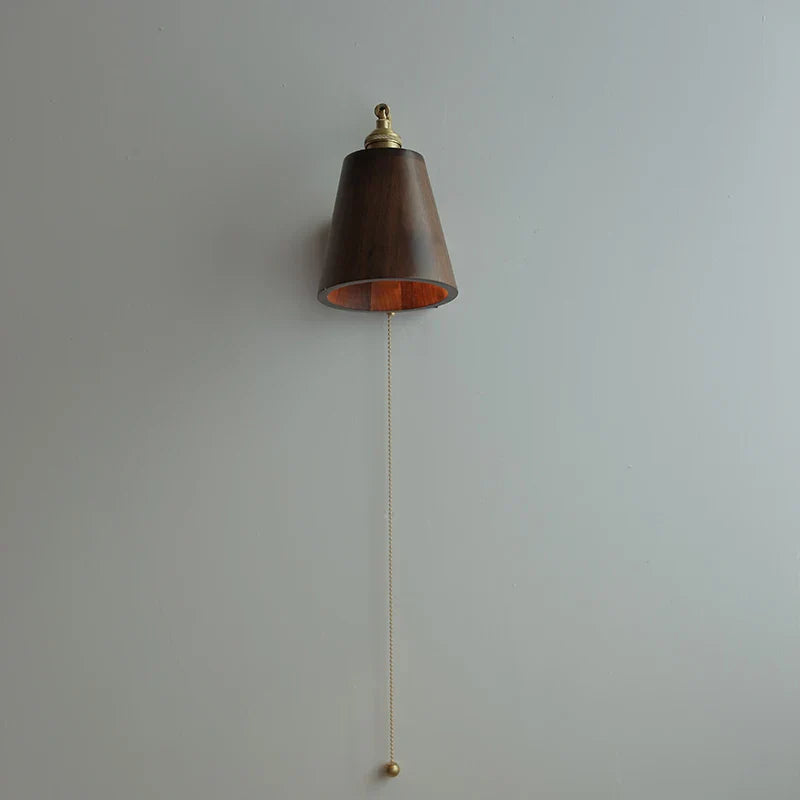 Afralia™ Loft Wood LED Wall Light Fixture Rotatable Bedside Lamp Vintage Walnut