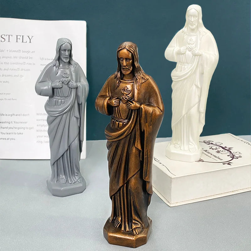 Afralia™ Holy Father Catholic Statue Christ Sculpture Home Decor Figurine
