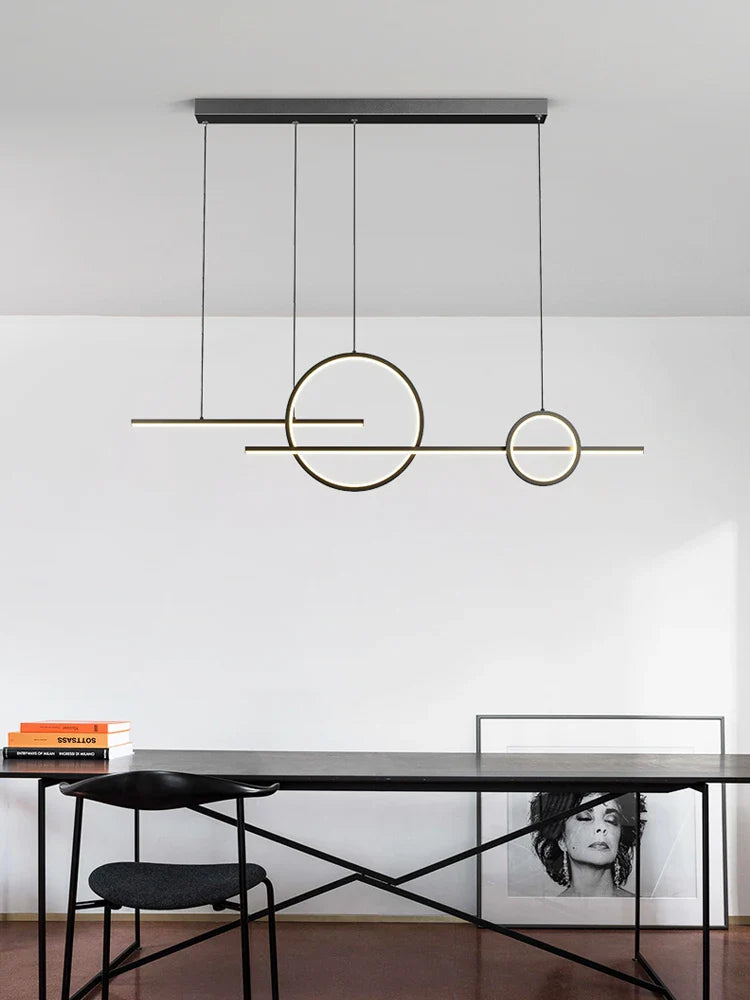 Afralia™ Modern Black LED Dining Room Pendant Light