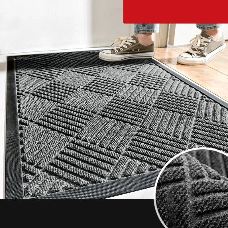 Afralia™ Large Rubber Indoor Outdoor Doormat | Durable Shoe Scraper Mat
