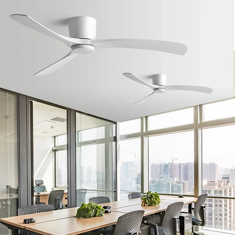 Afralia™ Black Modern Low Profile DC Ceiling Fan with Remote Control, Strong Airflow