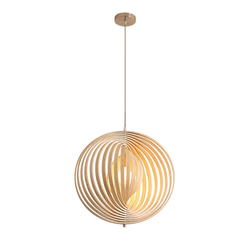 Afralia™ Wooden LED Pendant Lights for Dining Room Chandelier and Bedroom Decor