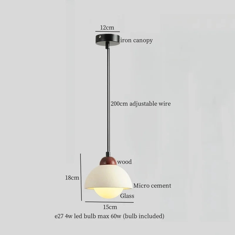 Afralia™ Wabi Sabi Cement LED Pendant Lamp for Kitchen, Bedroom & Living Room