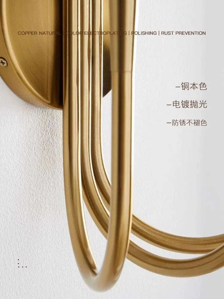 Afralia™ Vintage Copper LED Chandelier Gold Luxury Ceiling Lamp for Kitchen & Living Room