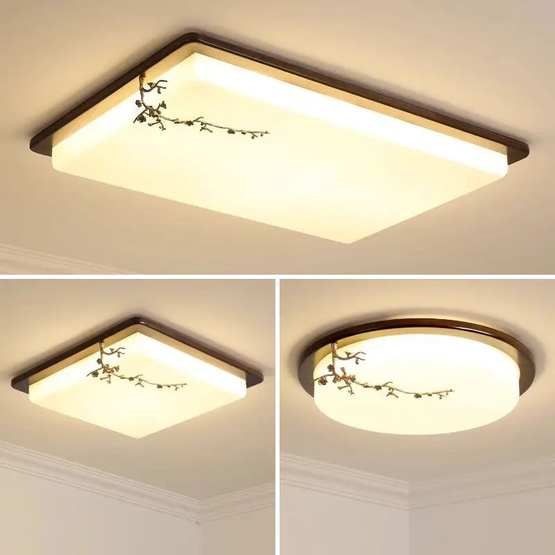 Afralia™ Antique Copper LED Ceiling Light - Traditional Chinese Art Painting Surface Lamp