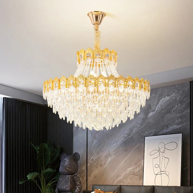 Afralia™ Crystal Pendant Chandelier: Modern Luxury Ceiling Hanging Lamps for Living Room